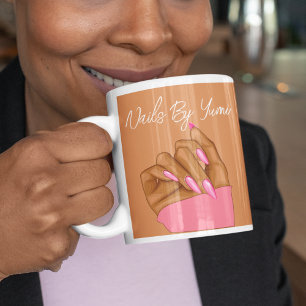 Elegante typografie Hot Pink Nails Schoonheidssalo Koffiemok