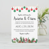 elegante typografie kerst trouwkaarten kaart (Staand voorkant)