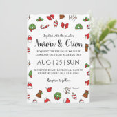 elegante typografie kerst trouwkaarten kaart (Staand voorkant)