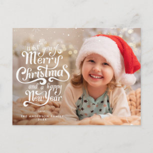 Elegante typografie Kerstgroeten Briefkaart