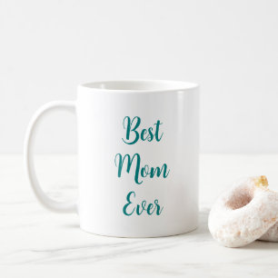 Elegante typografie Licht Teal Beste Moeder Ooit Koffiemok