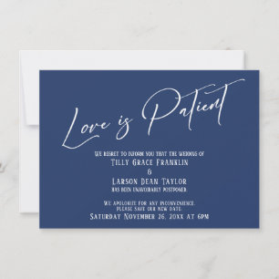 Elegante typografie Liefde is Geduldig Marinekaart Kaart