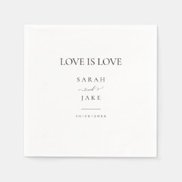 Elegante Typografie: LIEFDE IS LIEFDE Moderne brui Servet