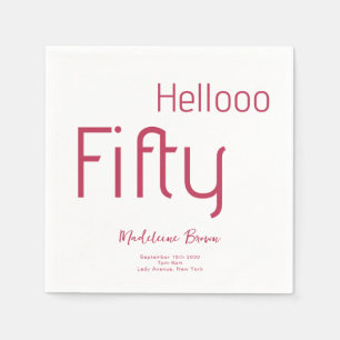 Elegante typografie Magenta 50ste verjaardag Servet