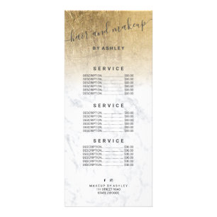 elegante typografie marmer chic gold foil ombre reclamekaart