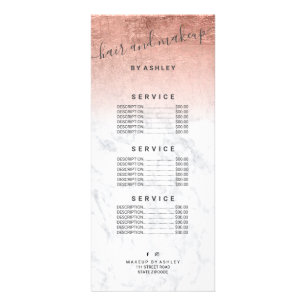elegante typografie marmer roos goudfolie ombre reclamekaart