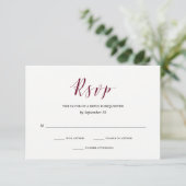 Elegante Typografie | Marsala Wedding RSVP (Staand voorkant)