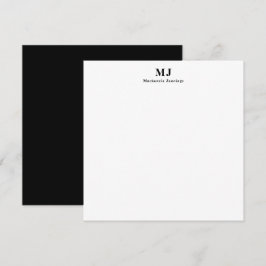 Elegante typografie met monogram notitiekaartje