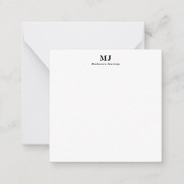 Elegante typografie met monogram notitiekaartje