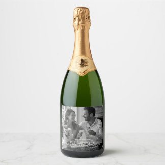 Elegante typografie Modern landschap foto van het Sparkling Wijnetiket