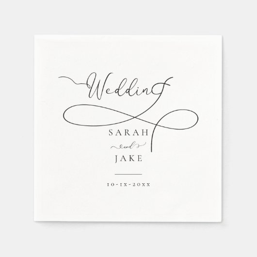 Elegante Typografie: Moderne bruiloft servetten (Voorkant)