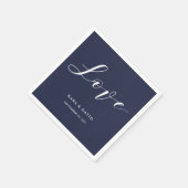Elegante typografie | Navy Blue Huwelijksliefde Servet (Hoek)