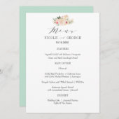 Elegante Typografie Pioen Goud Bruiloft of Partij Menu (Voorkant / Achterkant)