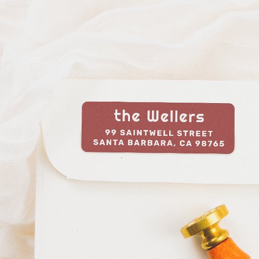 Elegante Typografie Rood & Wit Retro Etiket