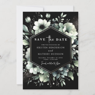 Elegante Typografie Sage Green Wedding Save The Date
