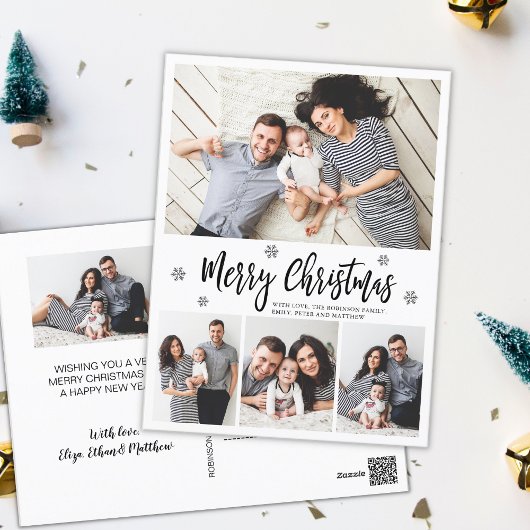 Elegante Typografie Script Collage Kerstmis Briefkaart