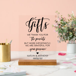 Elegante Typografie Script Minimalistische Huwelij Acryl Bord