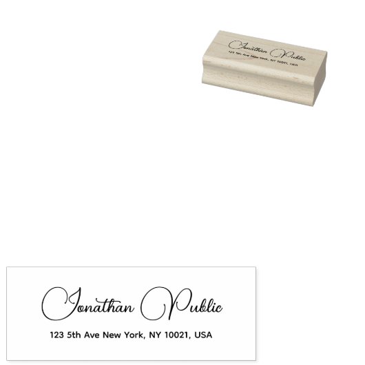 Elegante Typografie Script Naam Beste Retouradres Rubberstempel (Gestempeld)