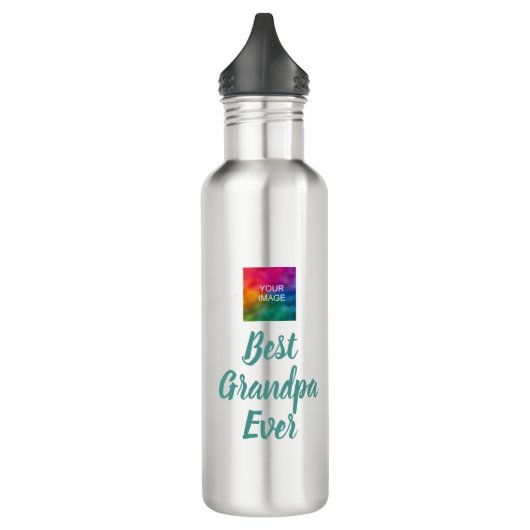 Elegante Typografie Sjabloon Beste Opa Ooit Waterfles (Links)