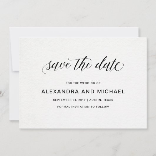 Elegante typografie | Trouwen Bewaar de datum Save The Date (Voorkant)
