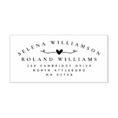 Elegante typografie Twee achternamen Bruiloftsadre Rubberstempel (Afrduk)