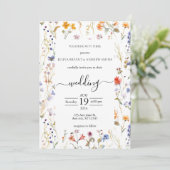 Elegante typografie van wilde bloemen voor een tro kaart (Staand voorkant)