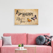 Elegante typografie vlinder sterren rustig nieuwja canvas afdruk (Insitu (Woonkamer))