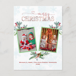 Elegante typografie voor foto-collage met Kerstmis Feestdagenkaart