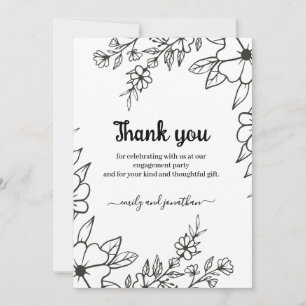 Elegante typografie waar we mee bezig zijn bedankkaart