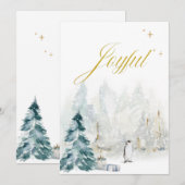 Elegante typografie waterverf goud blad sneeuw (Voorkant / Achterkant)