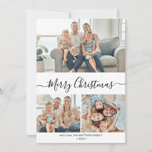 Élégante typographie 3 Photo Collage Carte de Noël