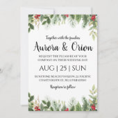 élégante typographie cartes mariage de noël (Devant)