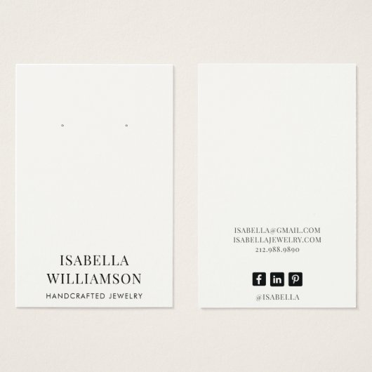 Élégante typographie Elevant Bijoux Carte d'affich (Devant & derrière)