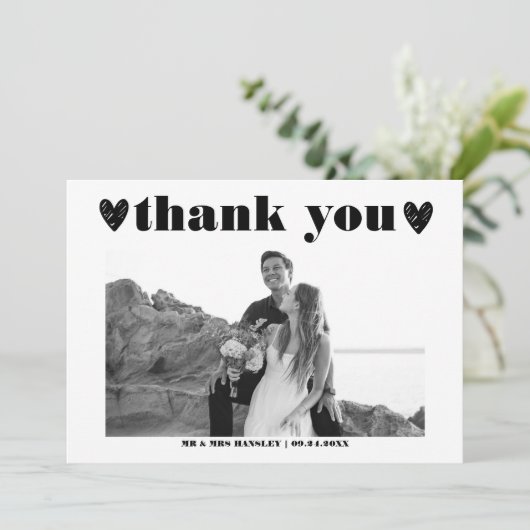 Élégante typographie en gras | Cartes de remerciem (Debout devant)