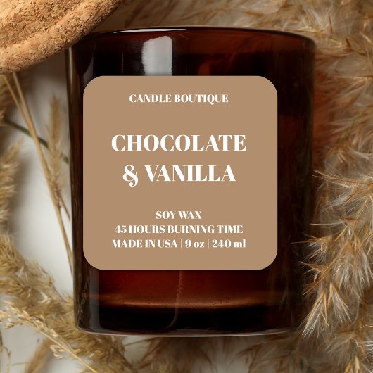 élégante typographie étiquette fleuri brun