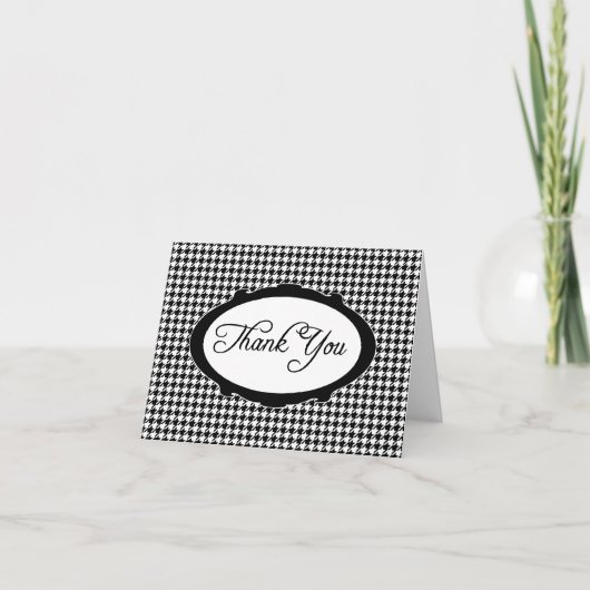 Élégante typographie Houndstooth Merci Carte pour  (Devant)