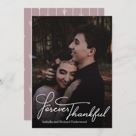 Élégante typographie manuscrite mariage merci (Devant / Derrière)