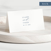 Élégante Typographie Mariage Bleu Cartes de Place