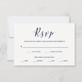 Élégante typographie | Marine RSVP avec choix de r (Devant)
