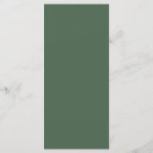 Élégante typographie | Menu Mariage Vert profond (Dos)
