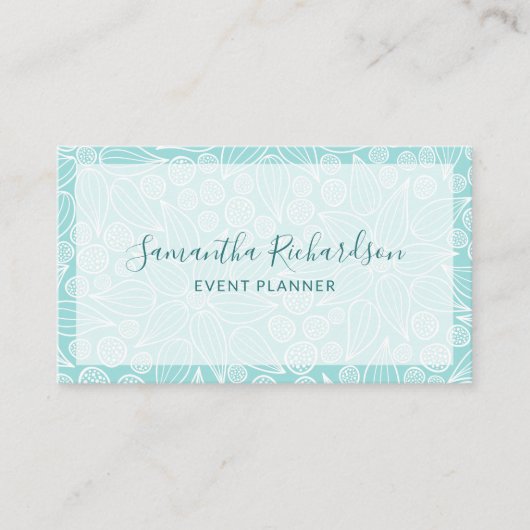 Élégante typographie moderne Turquoise Carte de vi (Devant)