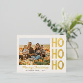 Elégante Typographie Or Photo Joyeuse Carte de Noë (Debout devant)