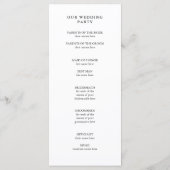 Élégante typographie | Programme de mariage vert p (Dos)