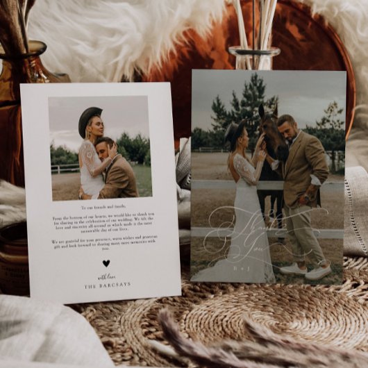 Élégante Typographie Script Merci Photo Mariage