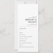 Élégante Typographie simple Programme de mariage m (Devant)