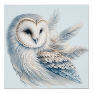 Elegante uil in Waterverf Perfect Poster
