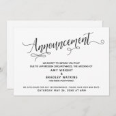 Elegante uitgestelde trouwkaart kaart (Voorkant / Achterkant)