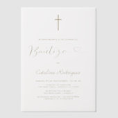 Elegante Uitnodiging Doop Dochter Meisje Doopfeest (Voorkant)