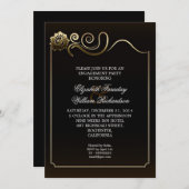 Elegante uitnodiging van de Verlovingspartij (Voorkant / Achterkant)