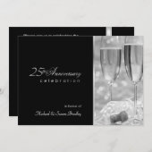 Elegante uitnodiging voor 25-jarig jubileumfeest (Voorkant / Achterkant)